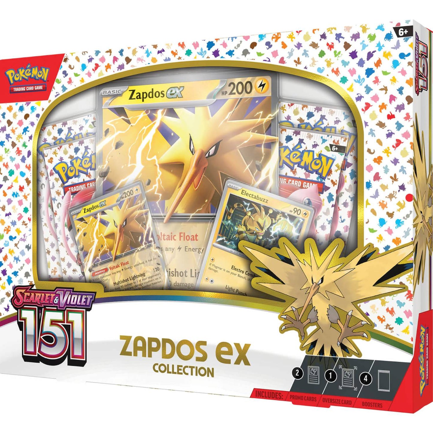 Pokémon TCG 151 Scarlet & Violet Zapdos Ex Collection Box Trading Cards