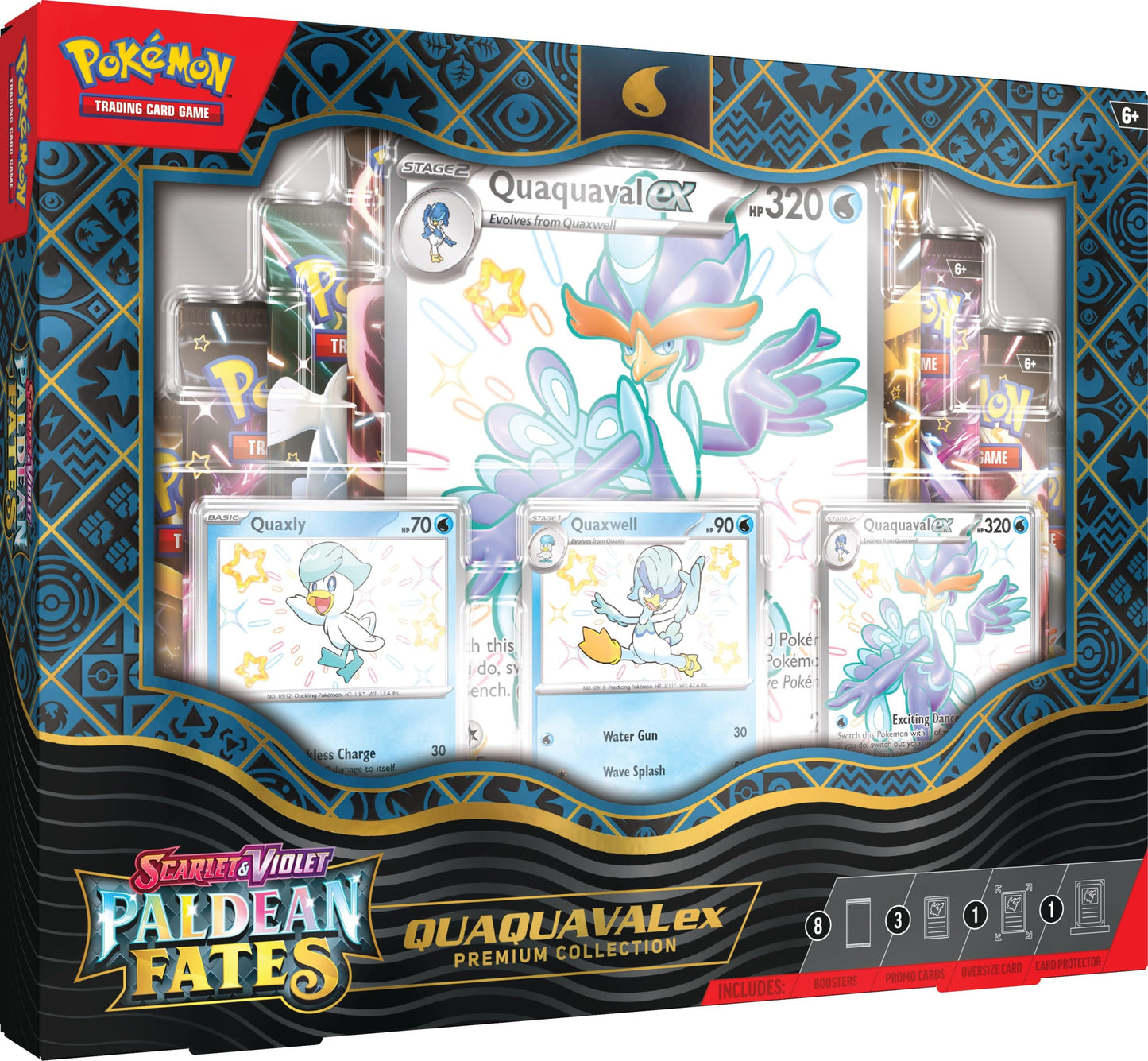 Pokémon TCG: Scarlet & Violet 4.5 Paldean Fates Premium Collection – Meowscarada / Quaquaval / Skeledirge