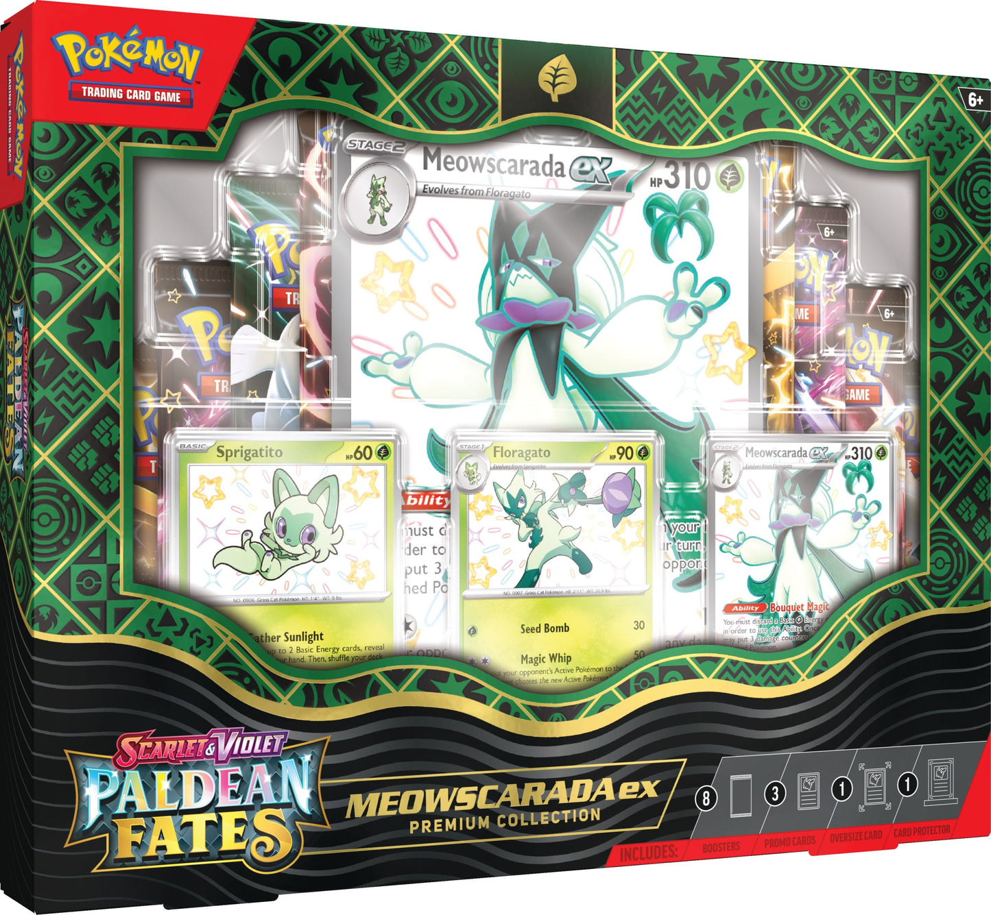 Pokémon TCG: Scarlet & Violet 4.5 Paldean Fates Premium Collection – Meowscarada / Quaquaval / Skeledirge