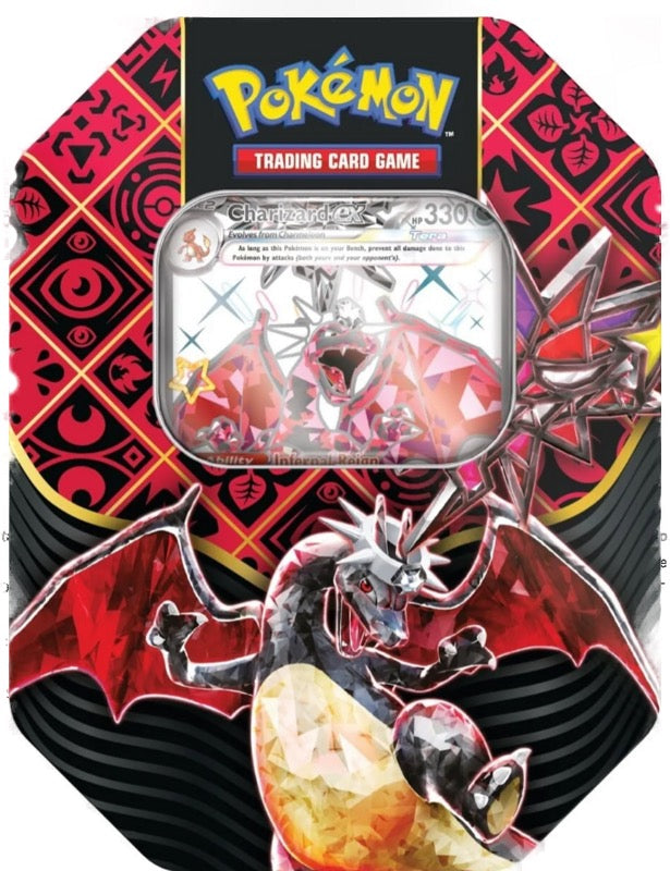 Pokemon TCG: Scarlet & Violet 4.5 Paldean Fates Tin - Great Tusk / Iron Treads/ Charizard