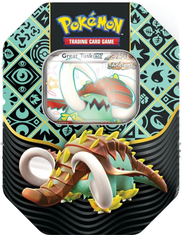 Pokemon TCG: Scarlet & Violet 4.5 Paldean Fates Tin - Great Tusk / Iron Treads/ Charizard